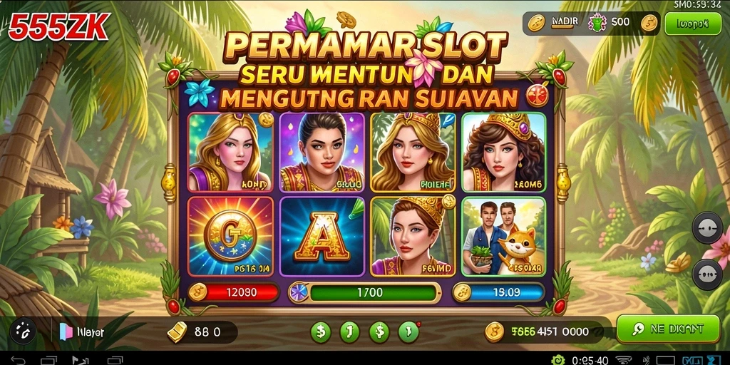 Tampilan gameplay menarik dari permainan Slot 555ZK.