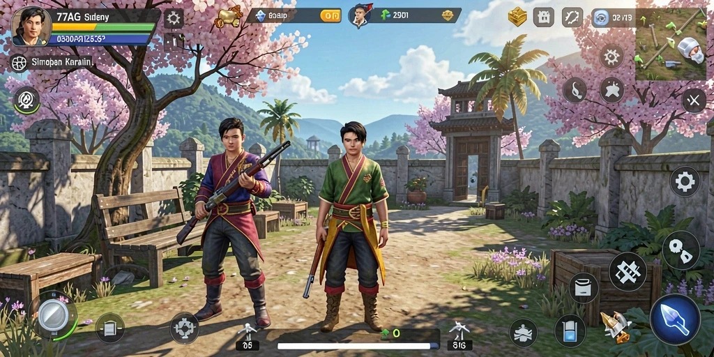 Tampilan gameplay interaktif di 77AG memperlihatkan simulasi kehidupan yang realistis.