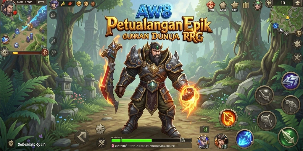 Tampilan gameplay yang mendebarkan dari AW8 dalam dunia RPG.
