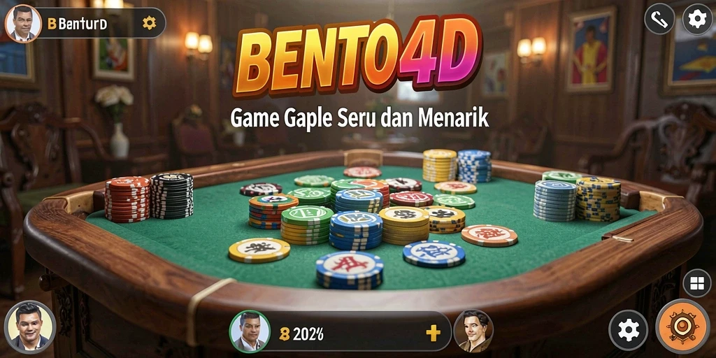 Tampilan gameplay seru dalam BENTO4D yang menampilkan permainan Gaple.