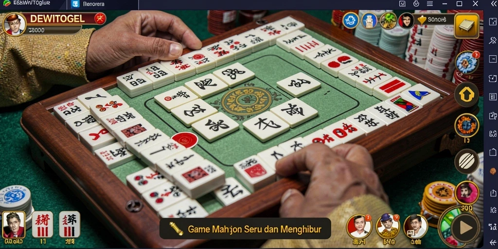 Gameplay seru DEWITOGEL dalam tantangan Mahjong.