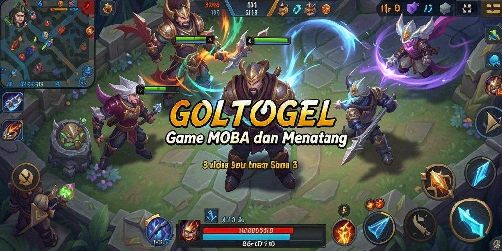 Screenshot gameplay GOLTOGEL yang menampilkan pertarungan seru antara tim.