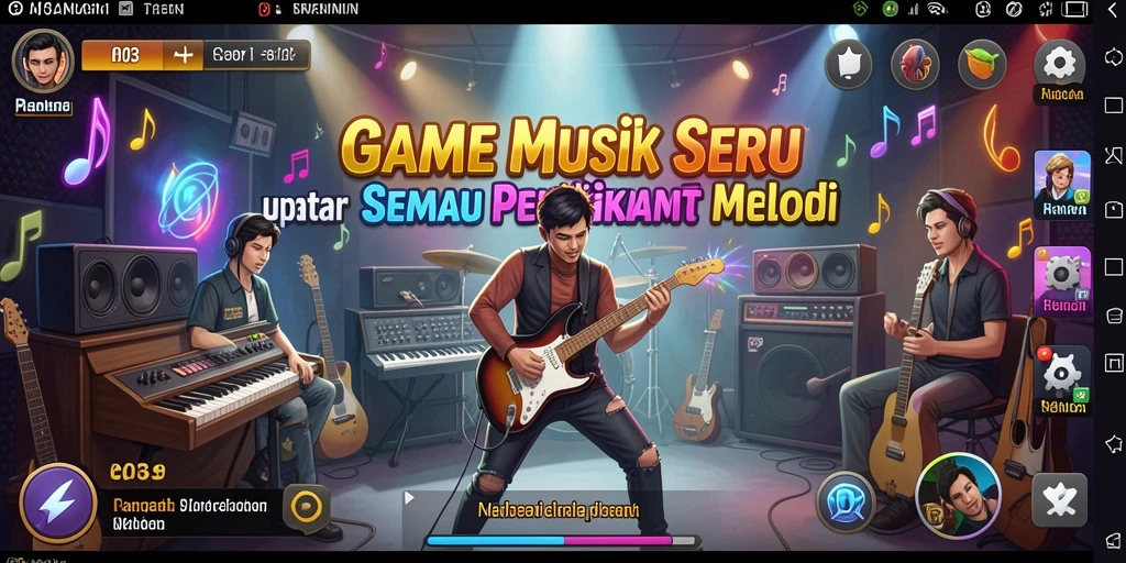 Tampilan gameplay H03 yang penuh warna dan interaktif dalam bermain musik.