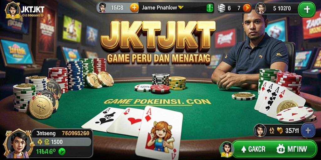 Tampilan menarik dari gameplay Poker di JKTJKT.