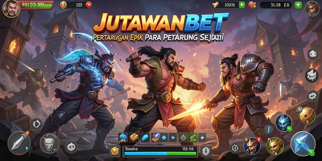 Screenshot gameplay JUTAWANBET menampilkan pertarungan seru dan karakter yang menarik.