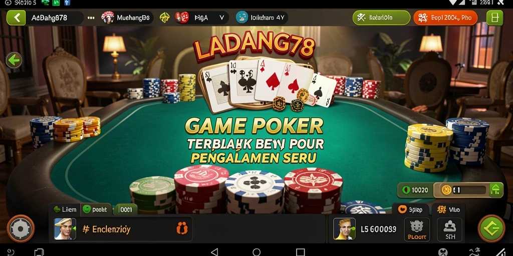 Tampilan menarik dari gameplay Poker di LADANG78.