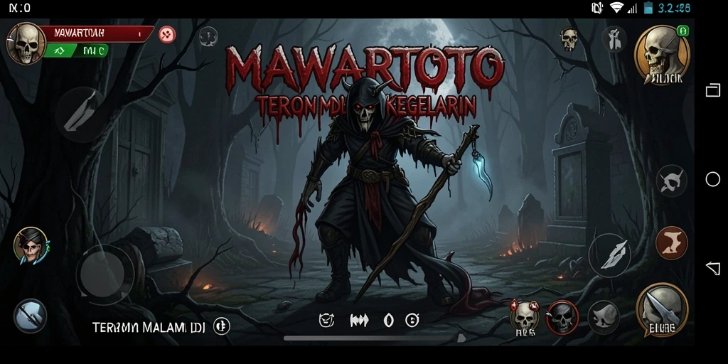 Screenshot gameplay menampilkan suasana Horror dalam MAWARTOTO.
