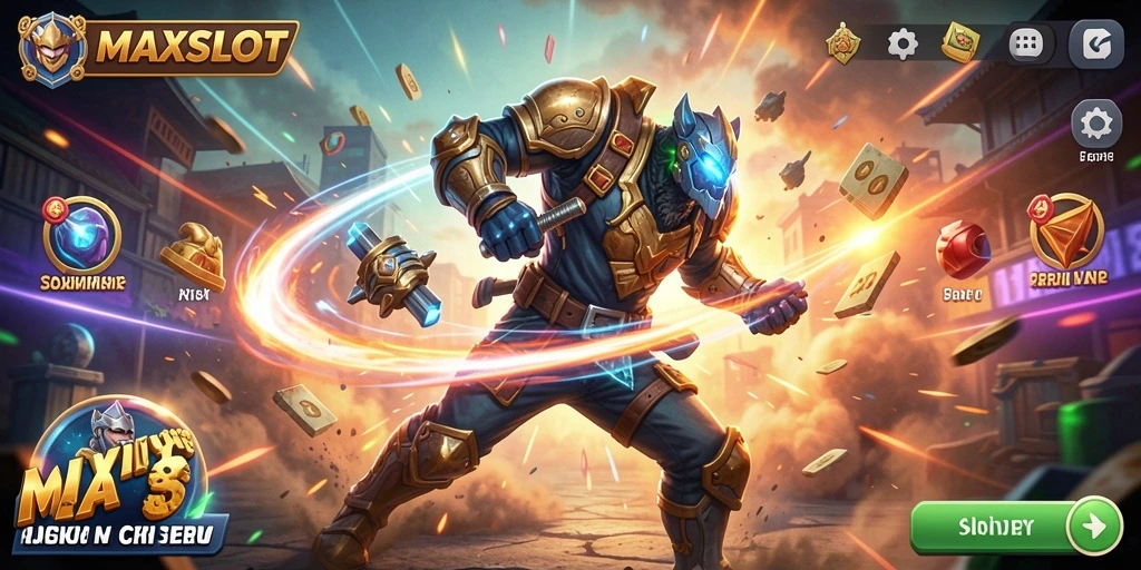 Tampak aksi mendebarkan dalam gameplay MAXSLOT yang seru.