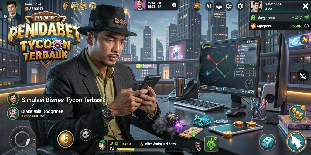Tampilan gameplay PENIDABET yang menarik dengan elemen manajemen bisnis.