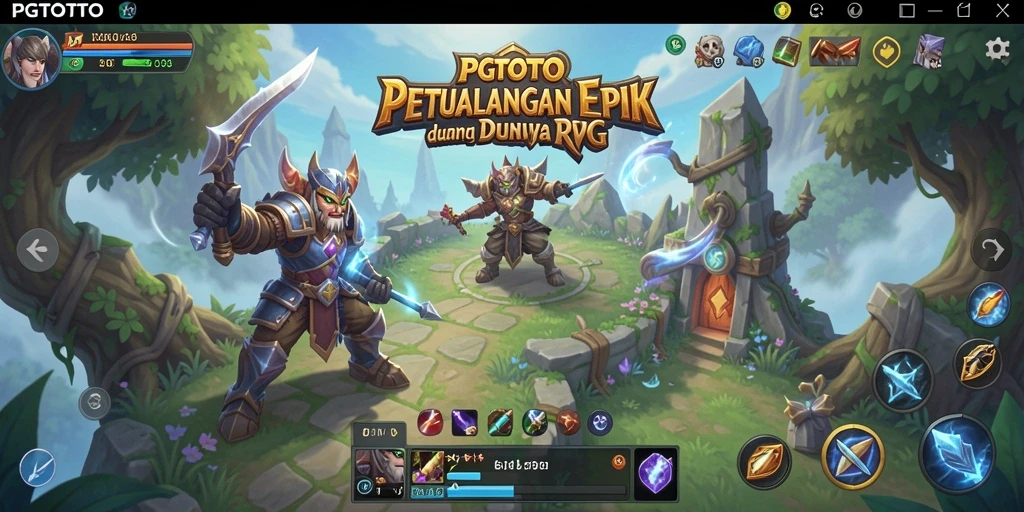 Screenshot gameplay PGTOTO menampilkan petualangan seru di dunia RPG.