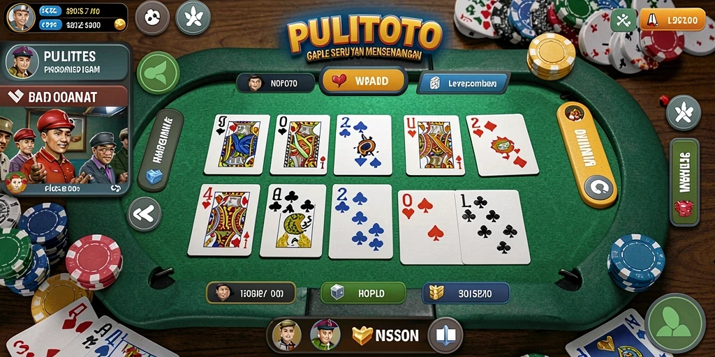 Tampilan gameplay seru PULITOTO dalam permainan Gaple.