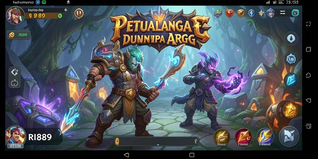 Tampilan gameplay memukau dari RI889 dengan karakter ARPG beraksi.