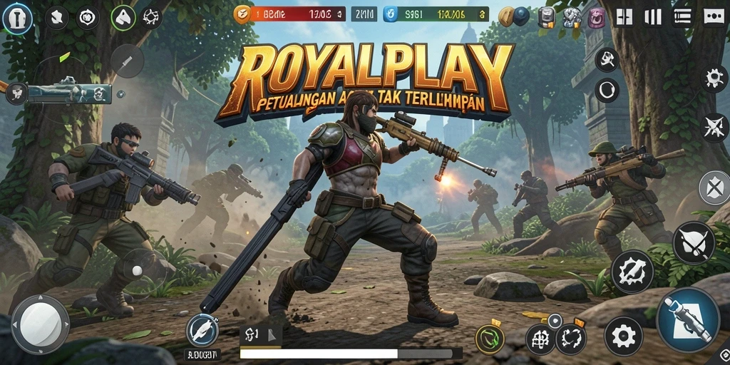 Screenshot gameplay ROYALPLAY menampilkan aksi seru dan grafis yang menakjubkan.