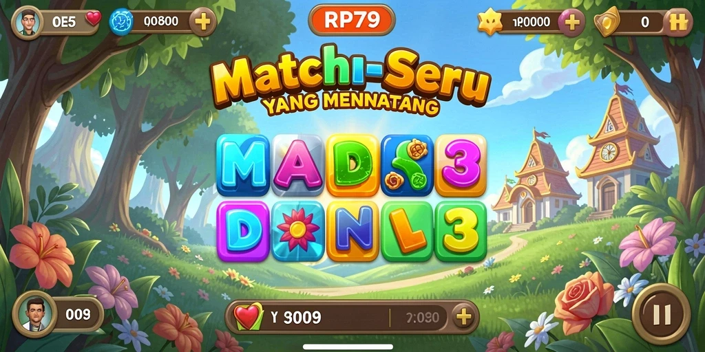 Screenshot gameplay RP79 menampilkan serunya mencocokkan item di layar.