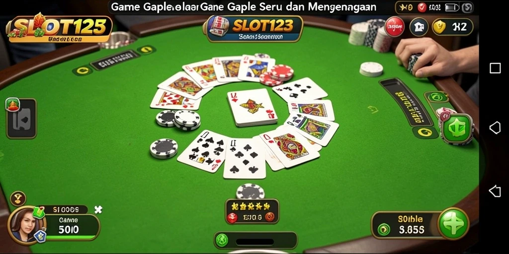 Tampilan gameplay Gaple yang seru dalam SLOT123.