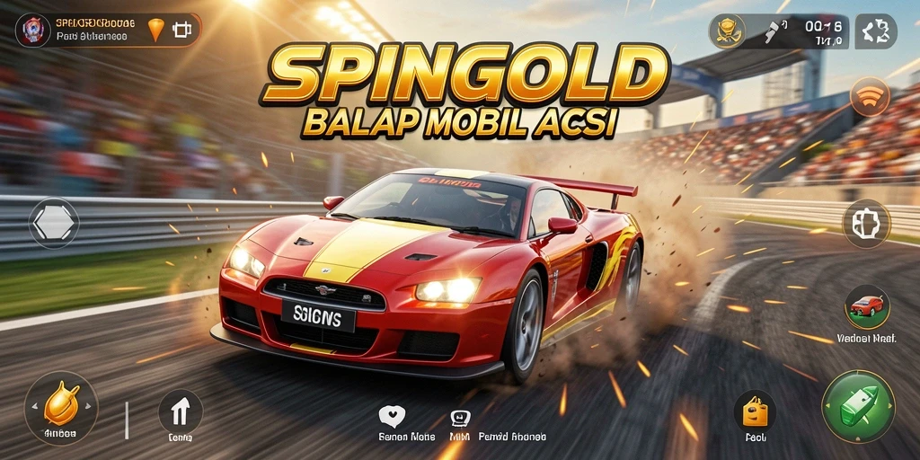 Tampilan seru dari gameplay balap mobil SPINGOLD.