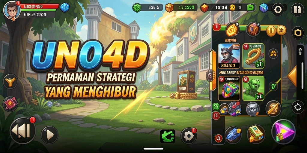 Tampilan layar permainan UNO4D yang penuh aksi strategis.