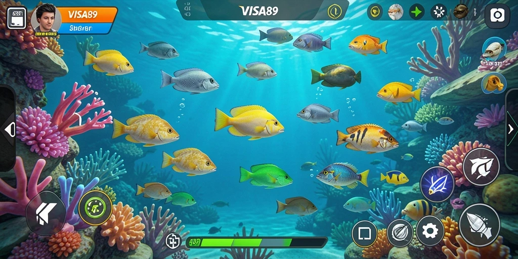 Tampilan gameplay Tembak Ikan yang menarik di VISA89.